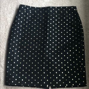 J crew black and gold pencil skirt